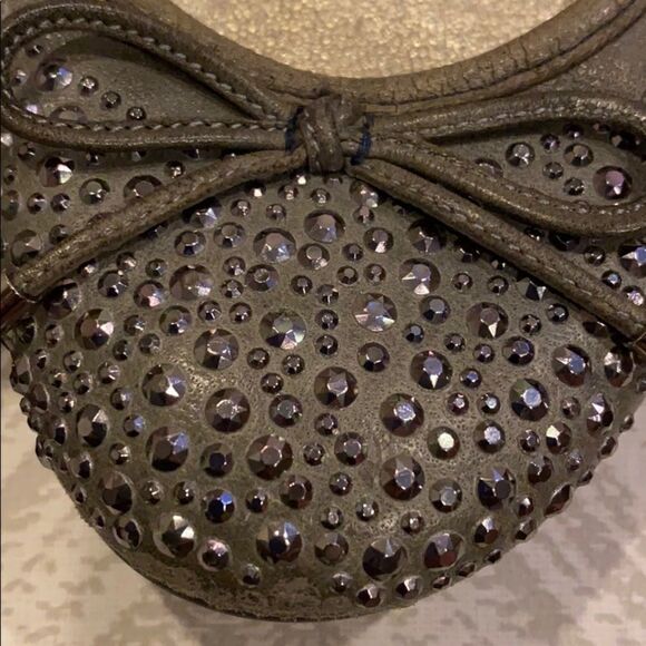 Jimmy Choo Grey Leather Flats w. Silver Grommets - Picture 2 of 7